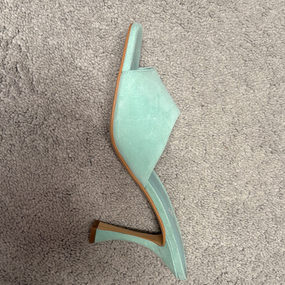 Guess Mint Green Open-Toe Heeled Mule